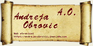 Andreja Obrović vizit kartica